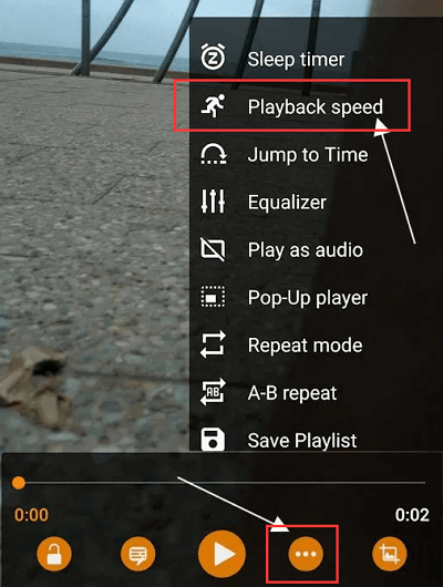 Watch video at faster speed in VLC