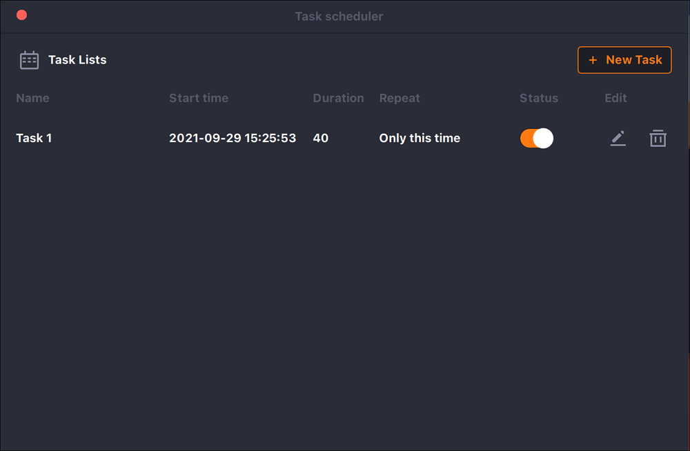 added schedule tasks on mac