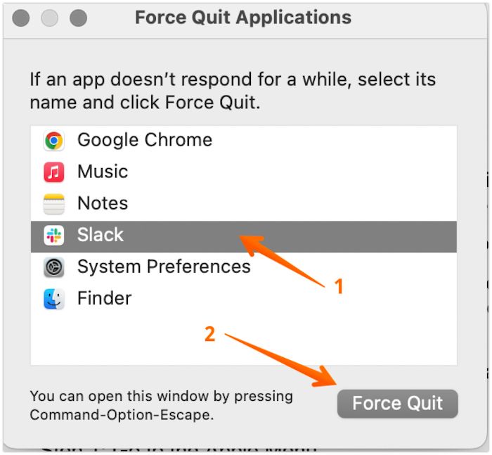 強制終了をクリック