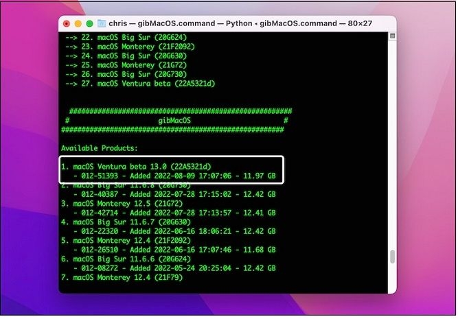 Macos ventura 13.0 herunterladen