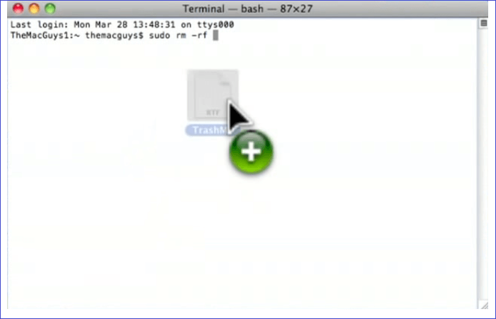 arrastrar archivos con el comando terminal