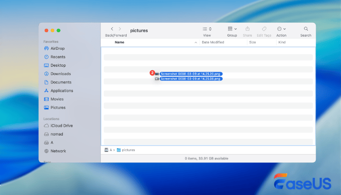 Fotoğrafları bu yeni klasöre sürükleyin.