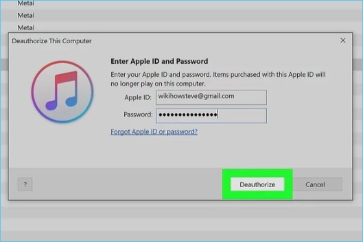 inserisci l'ID Apple e la password