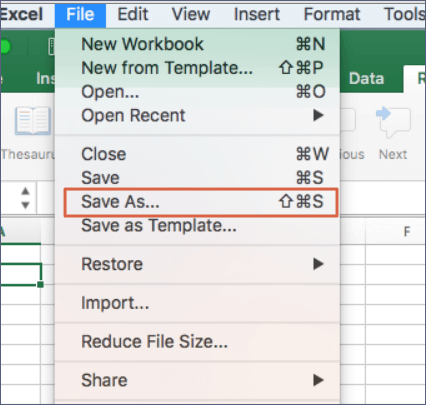 Excel-Dateien in anderen Formaten auf dem Mac speichern