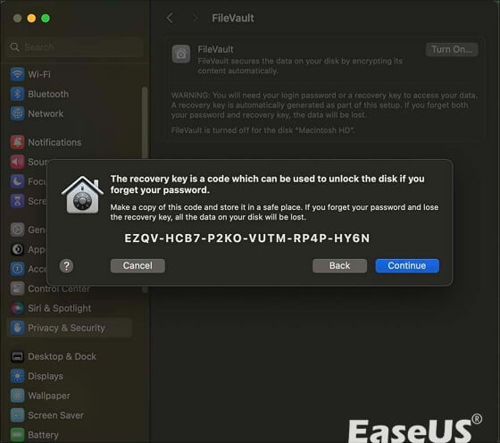 klucze odzyskiwania Filevault