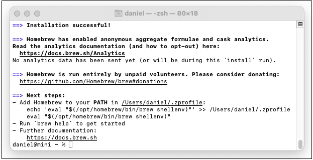 Folgen Sie den Aufforderungen zur Installation der Xcode Command Line Tools