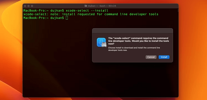 Klicken Sie auf die Schaltfläche Installieren, um Xcode zu installieren.