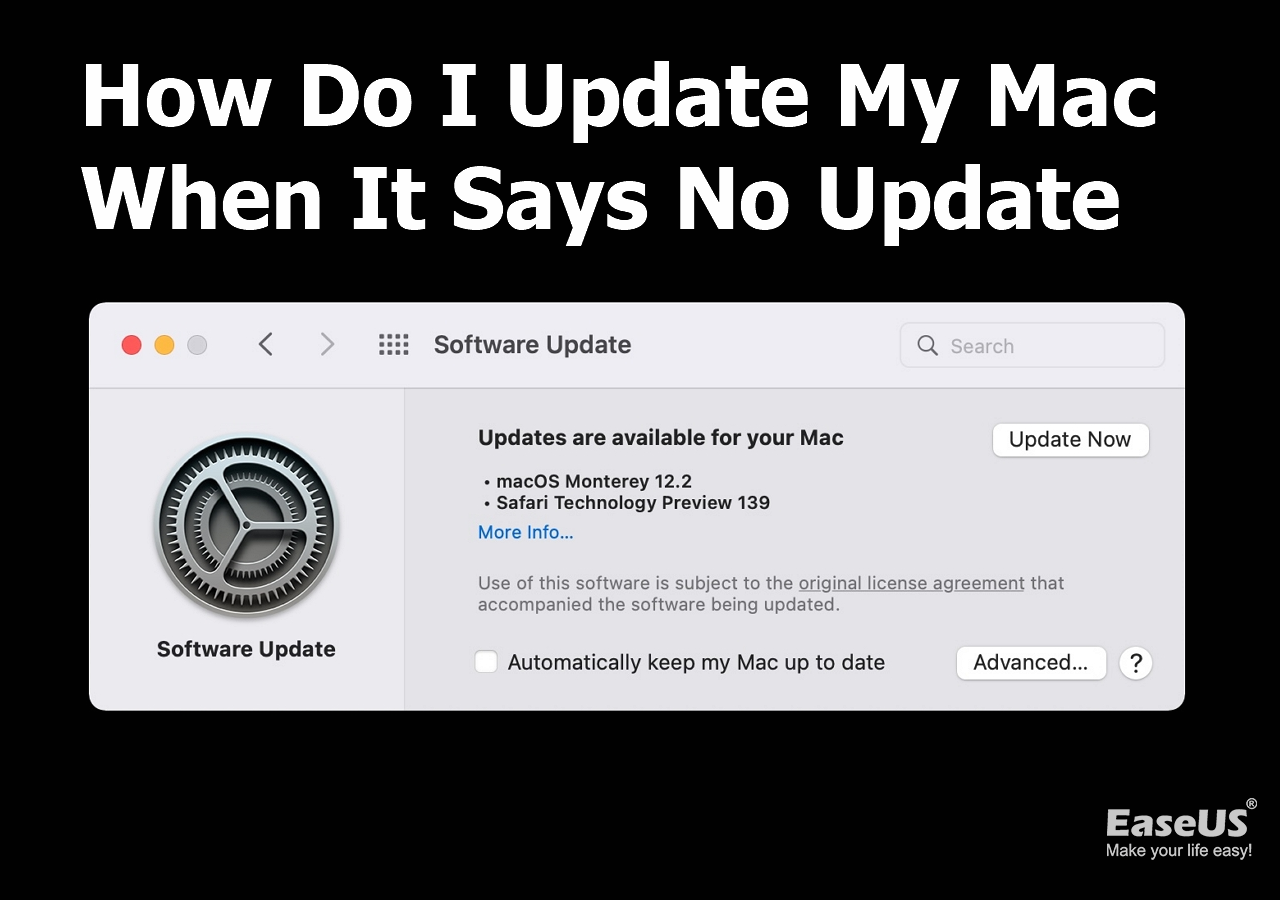 How Do I Update My Mac When It Says No Update 8 Solutions EaseUS