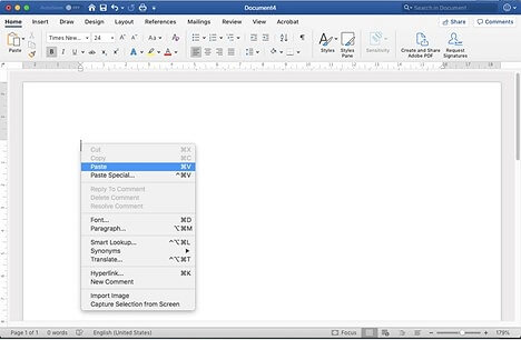 fare clic per incollare il testo