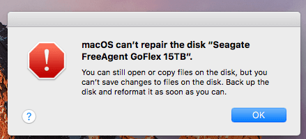 macOS non può riparare il disco