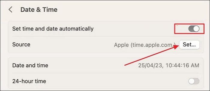 Manuelles Ändern von Datum und Uhrzeit