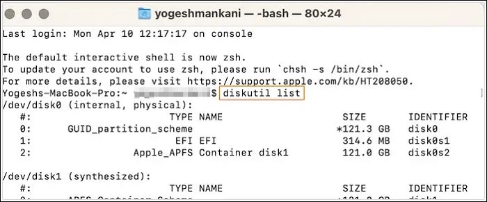 Erstellen Sie mit Terminal einen bootfähigen USB-Stick für Windows 10
