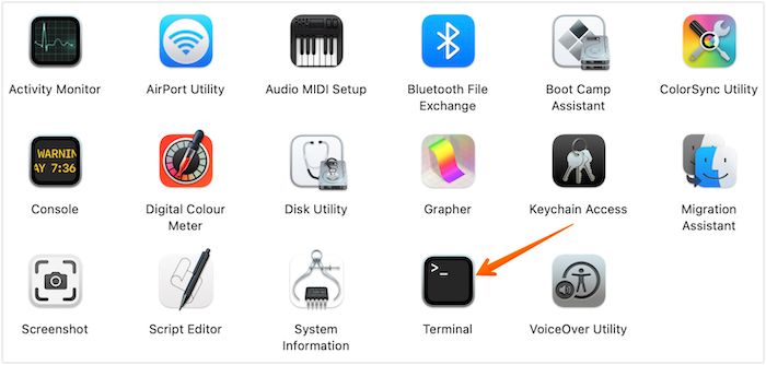 ターミナルアプリを開く