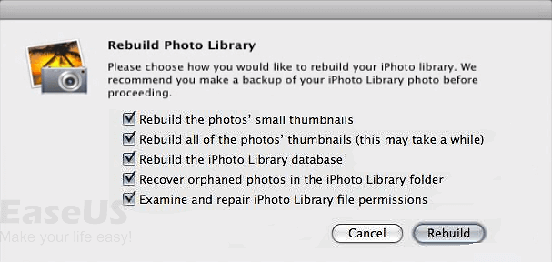 Genopbyg slettet iPhoto-bibliotek.