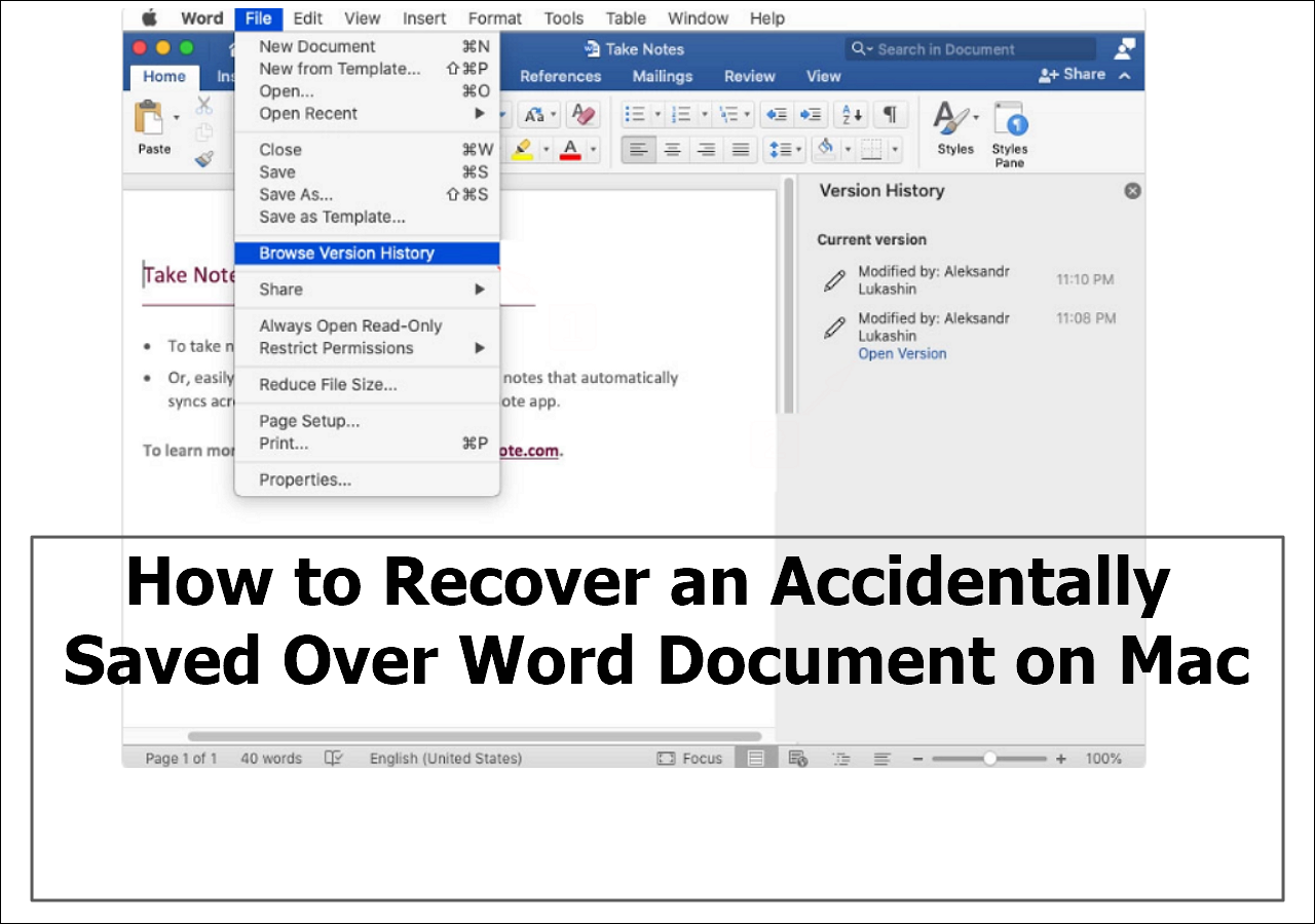 3 Ways to Recover Accidentally Saved Over Word Document on Mac - EaseUS