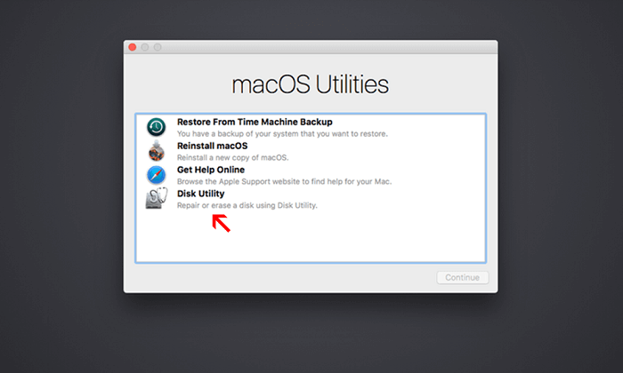 Esegui Utility Disco da Recovery