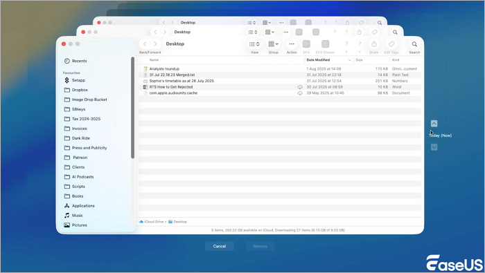 Odzyskiwanie usuniętych plików na komputerze macOS Tahoe za pomocą Time Machine