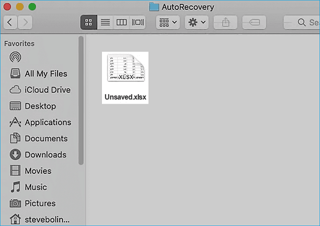 recuperar arquivo excel não salvo mac