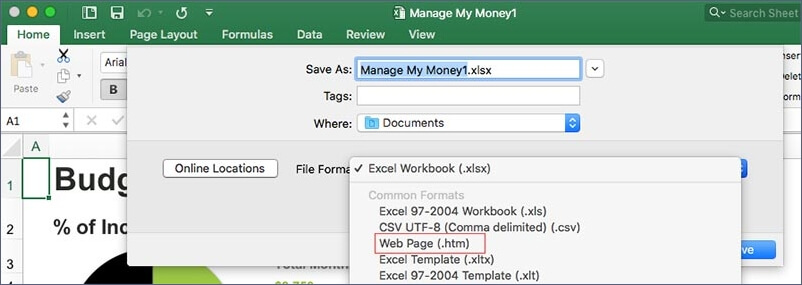 Excel-Dateien im HTML-Format speichern