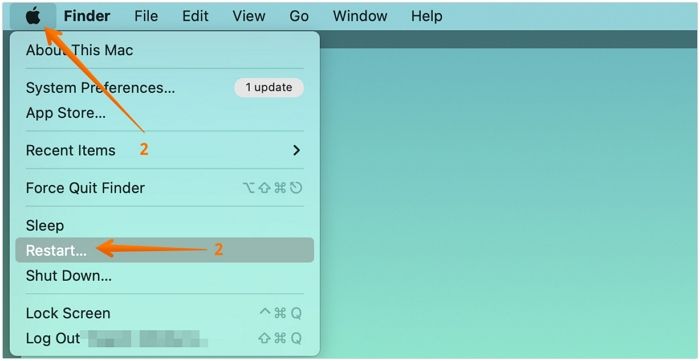 Mac über das Apple-Menü neu starten