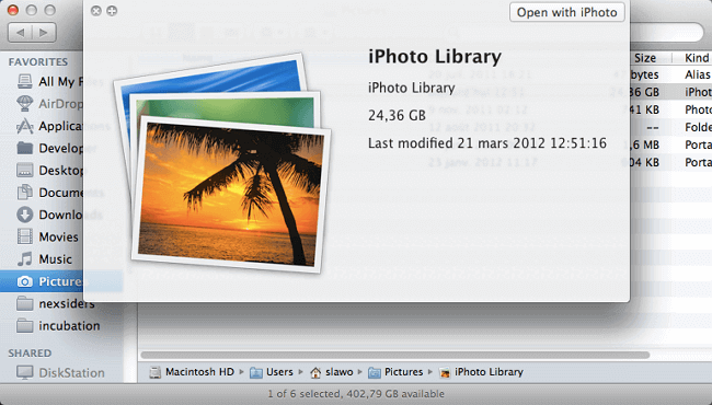  obnovit ztracené fotografie z Time Machine po odstranění iPhoto knihovny na Mac.