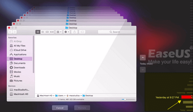 restaurar arquivos substituídos no mac