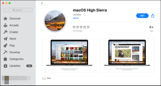 App StoreでmacOSの名前を検索