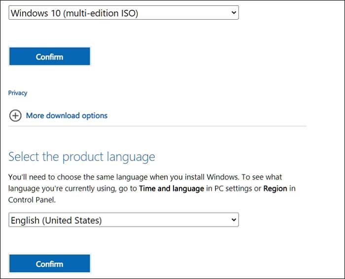 Wählen Sie die Produktsprache aus