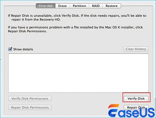Select verify disk