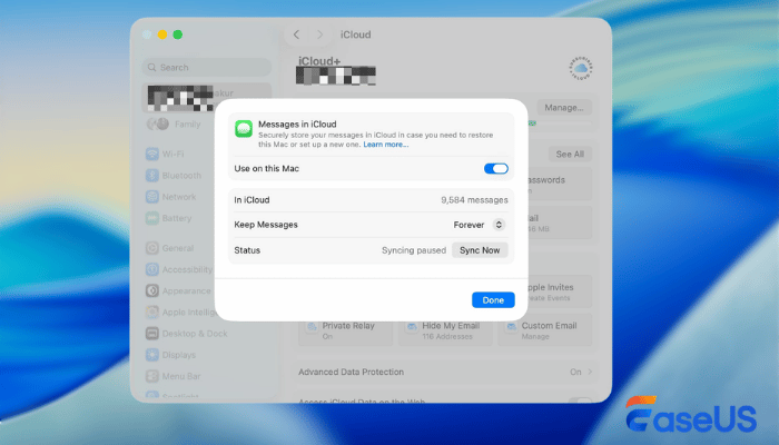 iCloud sync messages