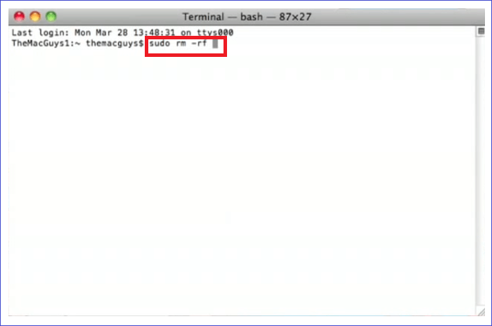 escribe el comando terminal