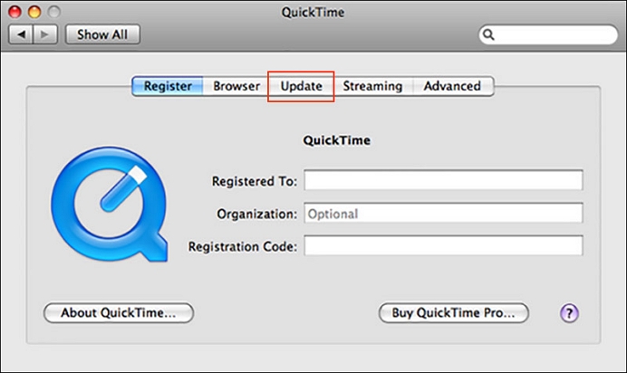 Aggiorna Quicktime Player