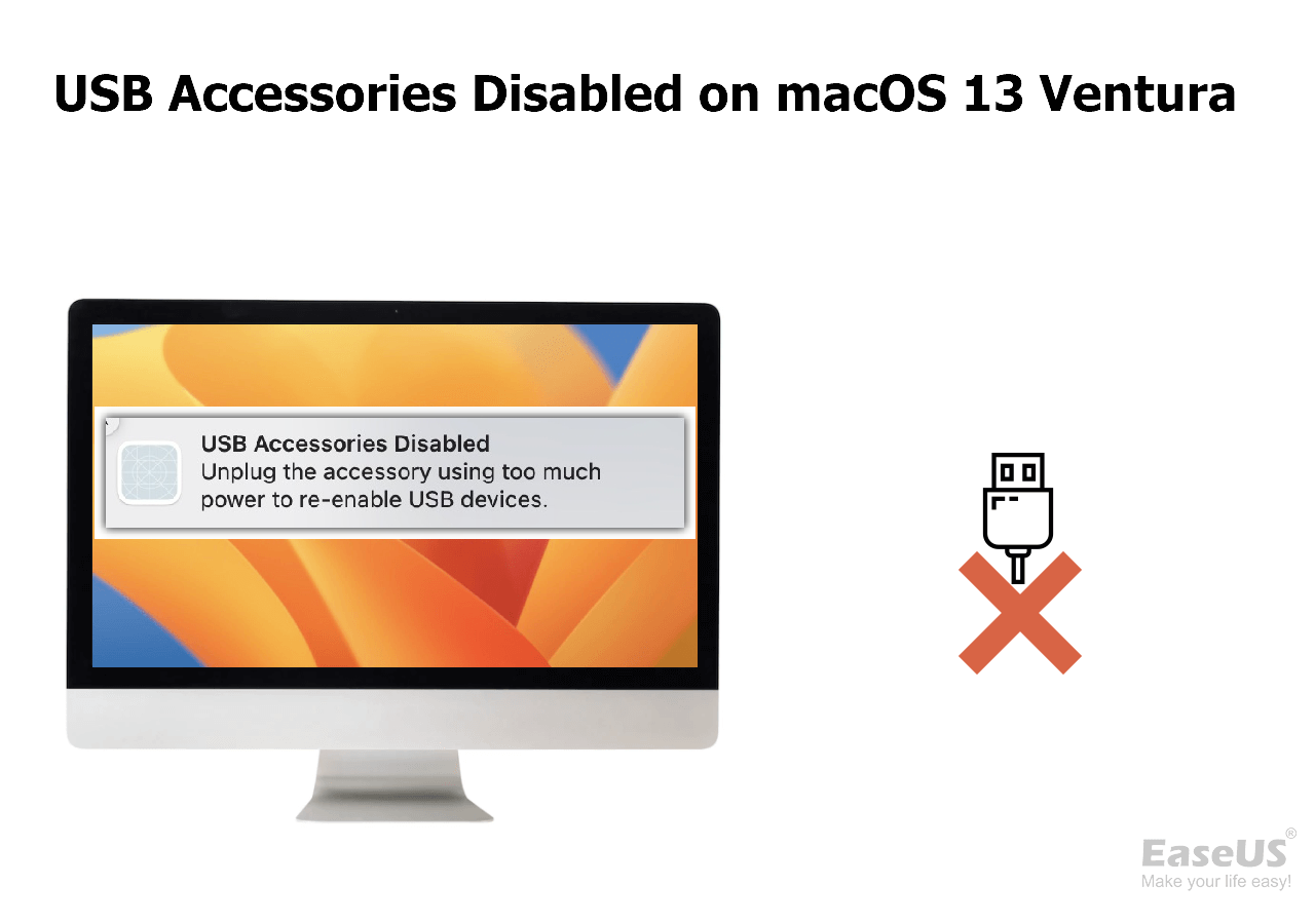 [7 Simple Way] Fix USB Accessories Disabled on macOS 13 Ventura EaseUS
