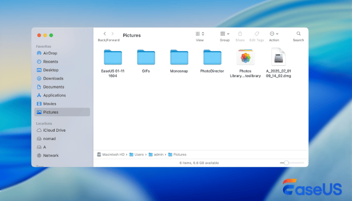 Kenar çubuğundan Resimler'e tıklayın.
