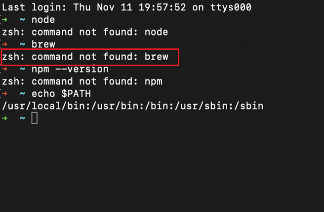 zsh: Befehl nicht gefunden: Brew