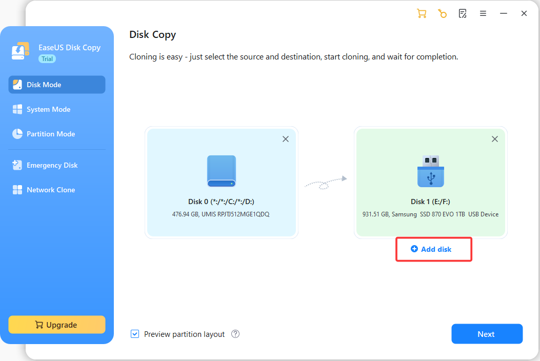 clone to multiple disks