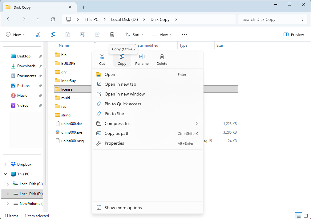 copy files or folders