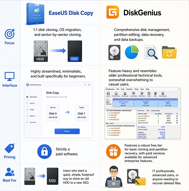 easeus disk copy vs diskgenius