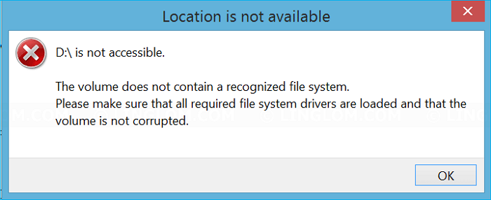 不正確的檔案系統
