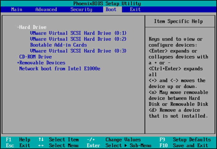 zmień kolejność rozruchu