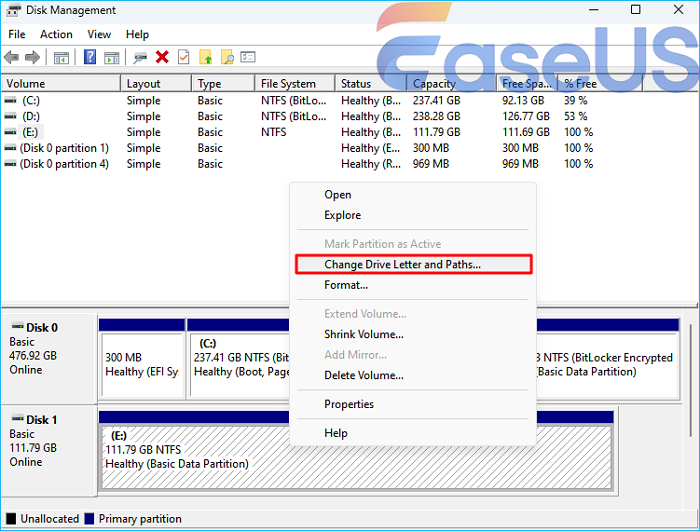 取消隱藏分割區