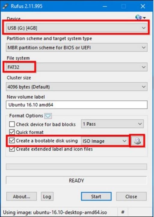 marque a caixa ao lado de Criar um disco inicializável