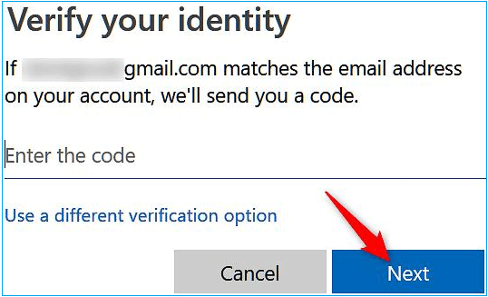 Geben Sie den Code ein, um Ihre Identität zu überprüfen