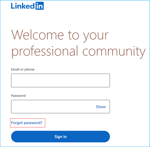 Gehen Sie zum Linkedin-Zeichen