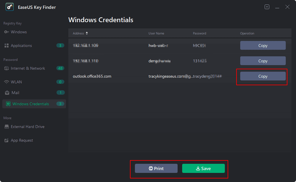 Salva i nomi utente e le password delle credenziali di Windows contemporaneamente