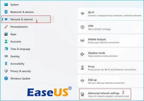 Öffnen Sie die Netzwerkeinstellungen