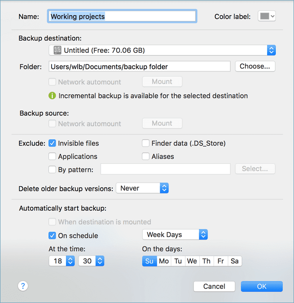 Copia de seguridad de datos Mac sin máquina de tiempo