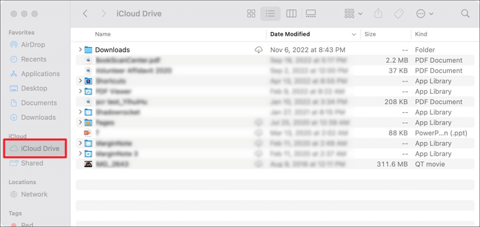navigate to icloud drive