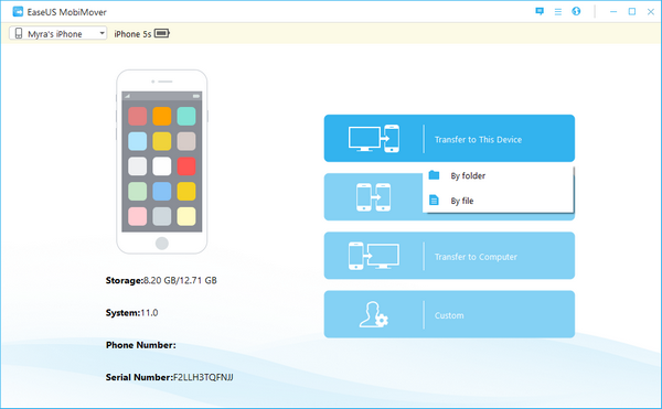 transfer to device by folder or file