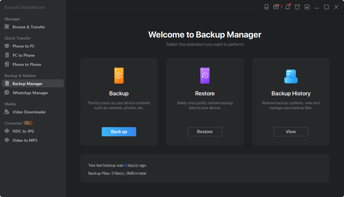como fazer backup de arquivos do iPhone - passo 1